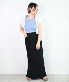 woadblue ＜坪田あさみさんコラボ＞LINE ラインスカート ブラック