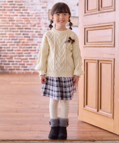 ANY KIDS リボン ケーブル ニット