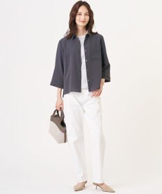 J.PRESS LADIES S 【一枚で着映え・シーンレスに活躍】タイルライクレース クルーネック カットソー