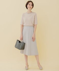 自由区 【好評につき追加生産/洗える】WASHABLEPONTE セミフレアスカート