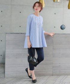 Tiaclasse L 【おのののかさん着用】半袖＆七分袖選べる袖丈バックフレアチュニック