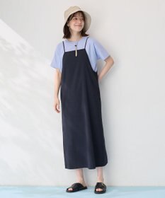 ANY L 【洗濯機可/セットアップ可/UVケア/速乾/イージーケア】サラサラテックリネンキャミソールワンピース
