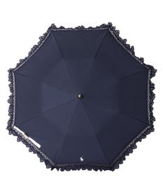 MOONBAT 【遮光/晴雨兼用日傘】POLO RALPH LAUREN（ポロラルフローレン） 折りたたみ日傘 エンブフリル 遮熱 UV