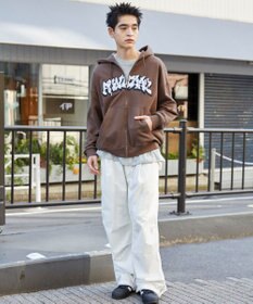WEGO 【ユニセックス着用ITEM】ワッペンロゴZIPパーカー