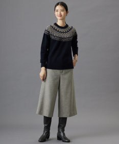 J.PRESS LADIES 【WEB限定カラーあり・洗える】FAIR ISLE ラウンドネック ニット