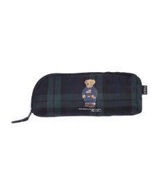 MOONBAT 【WEB限定/軽量】POLO RALPH LAUREN（ポロ ラルフローレン） 折りたたみ傘 ポロベア×チェックパイピング 無地 FLAG BEAR