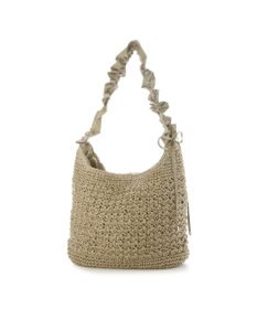 UNBILLION カシュカシュ cachecache / ドロストフリルハンドル地柄編みトート カゴバッグ