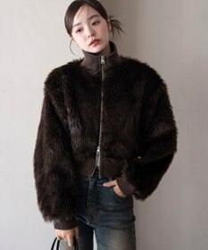 WEGO 【25年秋冬新作】フェイクファーショートブルゾン