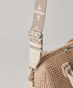 russet ナイロンラフィアミニボストンバッグ(CE-1715)