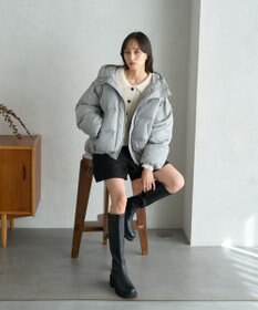 earth music&ecology フーディーパファーブルゾン