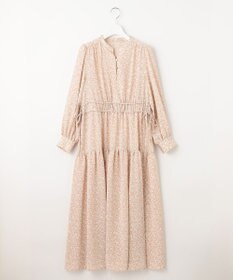 Feroux 【洗える】フラワープリントドロスト ワンピース