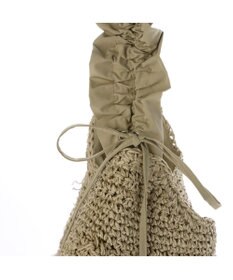 UNBILLION カシュカシュ cachecache / ドロストフリルハンドル地柄編みトート カゴバッグ