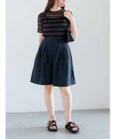 Te chichi シアーマルチボーダーハーフスリーブニット