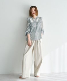 YECCA VECCA ラッフルレースブラウス