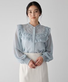 YECCA VECCA ラッフルレースブラウス