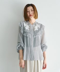 YECCA VECCA ラッフルレースブラウス