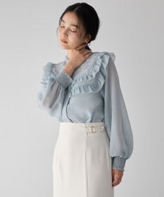 YECCA VECCA ラッフルレースブラウス