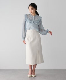 YECCA VECCA ラッフルレースブラウス