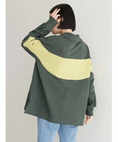 AMERICAN HOLIC ハーフＺＩＰ配色切り替え裏毛チュニック