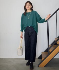 ANY L 【ウエストゴム】ストレートワイドデニム