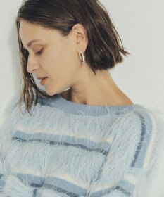 YECCA VECCA フェザーマルチボーダーニット