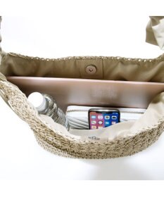 UNBILLION カシュカシュ cachecache / ドロストフリルハンドル地柄編みトート カゴバッグ