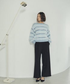 YECCA VECCA フェザーマルチボーダーニット