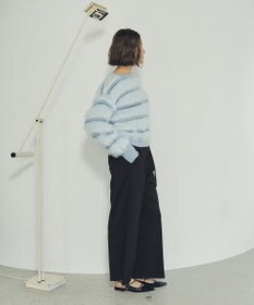 YECCA VECCA フェザーマルチボーダーニット