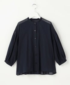 自由区 バンドカラーコットン ブラウス