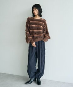 YECCA VECCA フェザーマルチボーダーニット