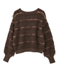 YECCA VECCA フェザーマルチボーダーニット