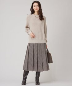 自由区 【洗える】コットンウールミドルゲージプルオーバー ニット