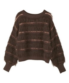 YECCA VECCA フェザーマルチボーダーニット