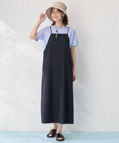 ANY L 【洗濯機可/セットアップ可/UVケア/速乾/イージーケア】サラサラテックリネンキャミソールワンピース