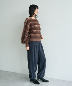 YECCA VECCA フェザーマルチボーダーニット