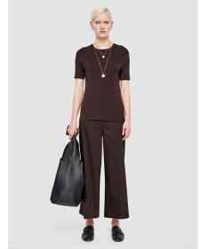 JOSEPH 【洗える】サティニーリブ　ショートスリーブニット