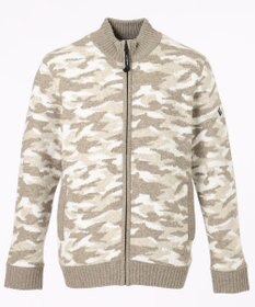 JOSEPH ABBOUD MOUNTAIN 【UNISEX】ラムウール×モールカモフラ フルZIPニット