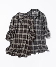 J.PRESS LADIES 【WEB限定カラーあり・洗える】SOFT SHEER チェック ロング シャツ