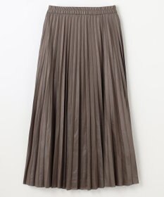 ANY 【ウエストゴム】レザーライクプリーツスカート