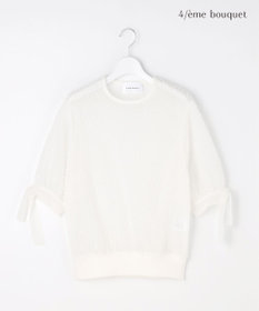 自由区 【カトリエムブーケ】Expression delicate ドットシアー・リボンスリーブトップス