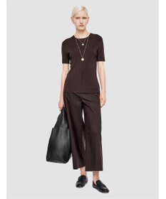 JOSEPH 【洗える】サティニーリブ　ショートスリーブニット