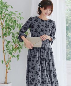 Tiaclasse 【安田美沙子さん着用・洗える】フラワーフロッキーワンピース