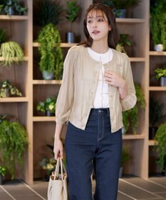 Tiaclasse L 【洗える】パールボタンシアーブルゾン
