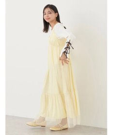 earth music&ecology ＳＥＴ２点ティアードペチドレス＋チュールワンピース