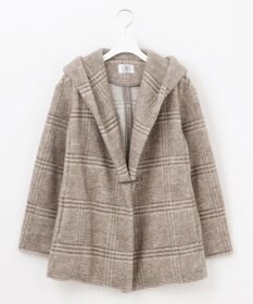 J.PRESS LADIES 【キルトピン付き】ECOLANAスライバーチェック フーデットアウター