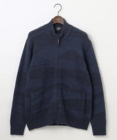 JOSEPH ABBOUD MOUNTAIN 【イタリア糸使用/軽量】ブークレーカモフラージュ  ニット ブルゾン