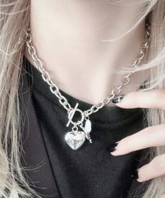 WEGO Lハートモチーフチャームネックレス