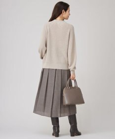 自由区 【洗える】コットンウールミドルゲージプルオーバー ニット