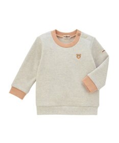 MIKI HOUSE HOT BISCUITS 【70-120cm】【Everyday Series】ワンポイント くすみカラー裏毛パイルトレーナー