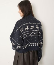 WEGO ノルディック柄ハーフジップニット